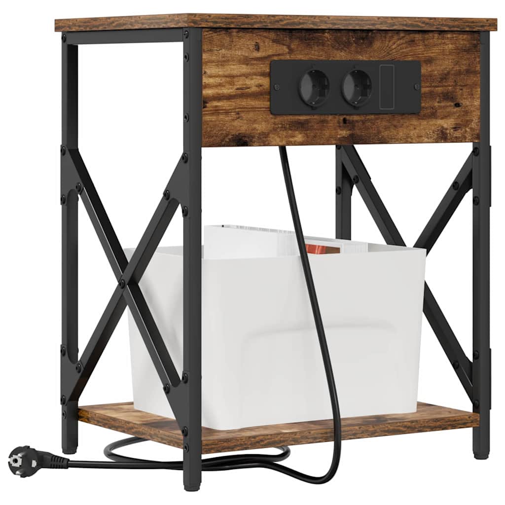 Nattbordskap Røkt eik 41 x 31 x 51 cm Konstruert tre