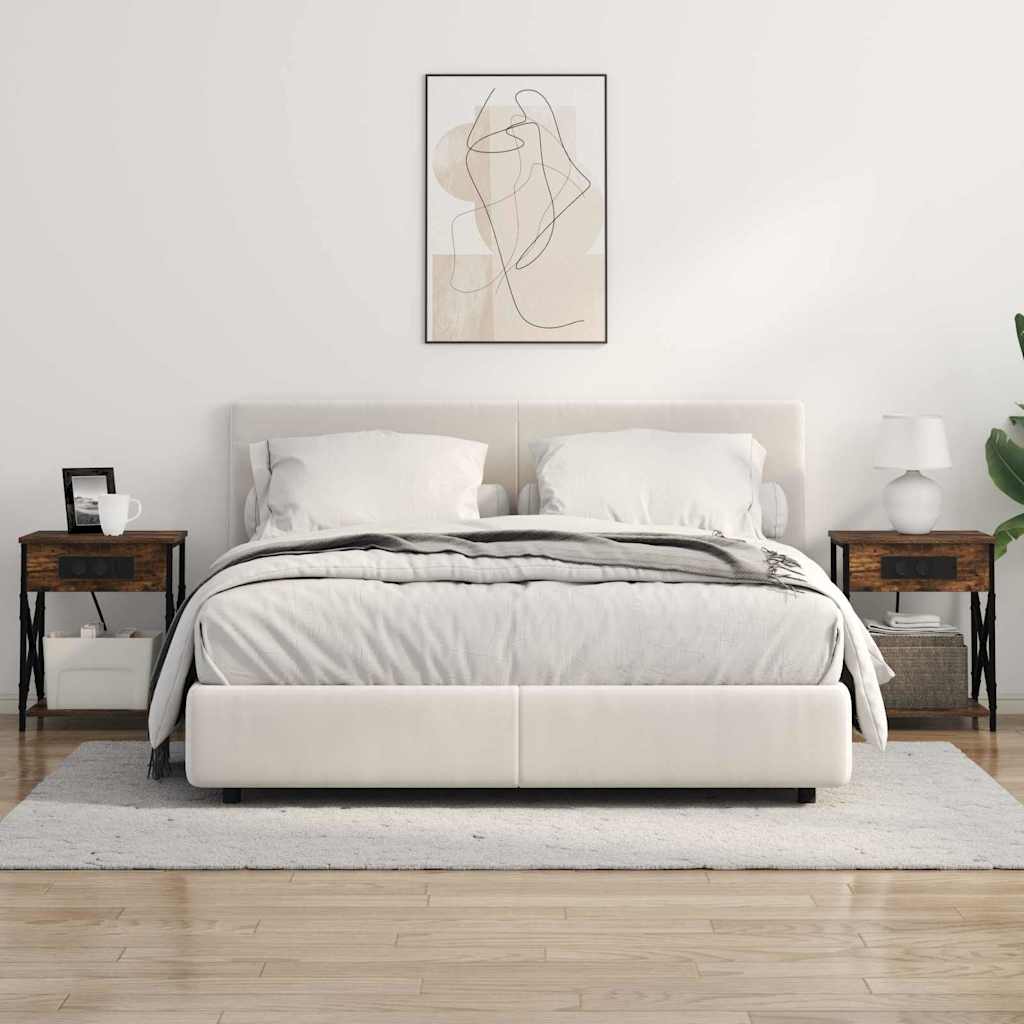 Nattbord med ladestasjon 2 pcs Røkt eik 41 x 31 x 51 cm