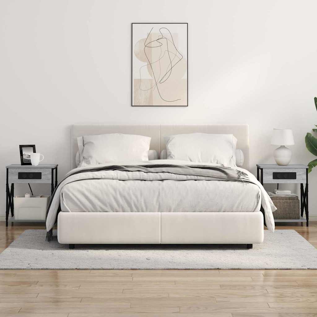 Nattbordskap 2 pcs Grå Sonoma 41 x 31 x 51 cm Konstruert tre