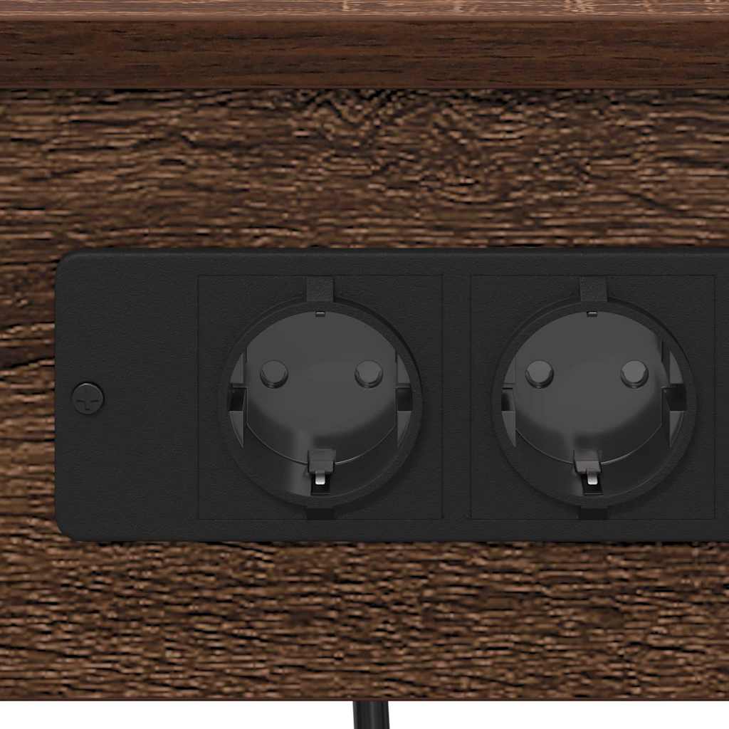 Nattbord med ladestasjon 2 pcs brun eik 41 x 31 x 51 cm