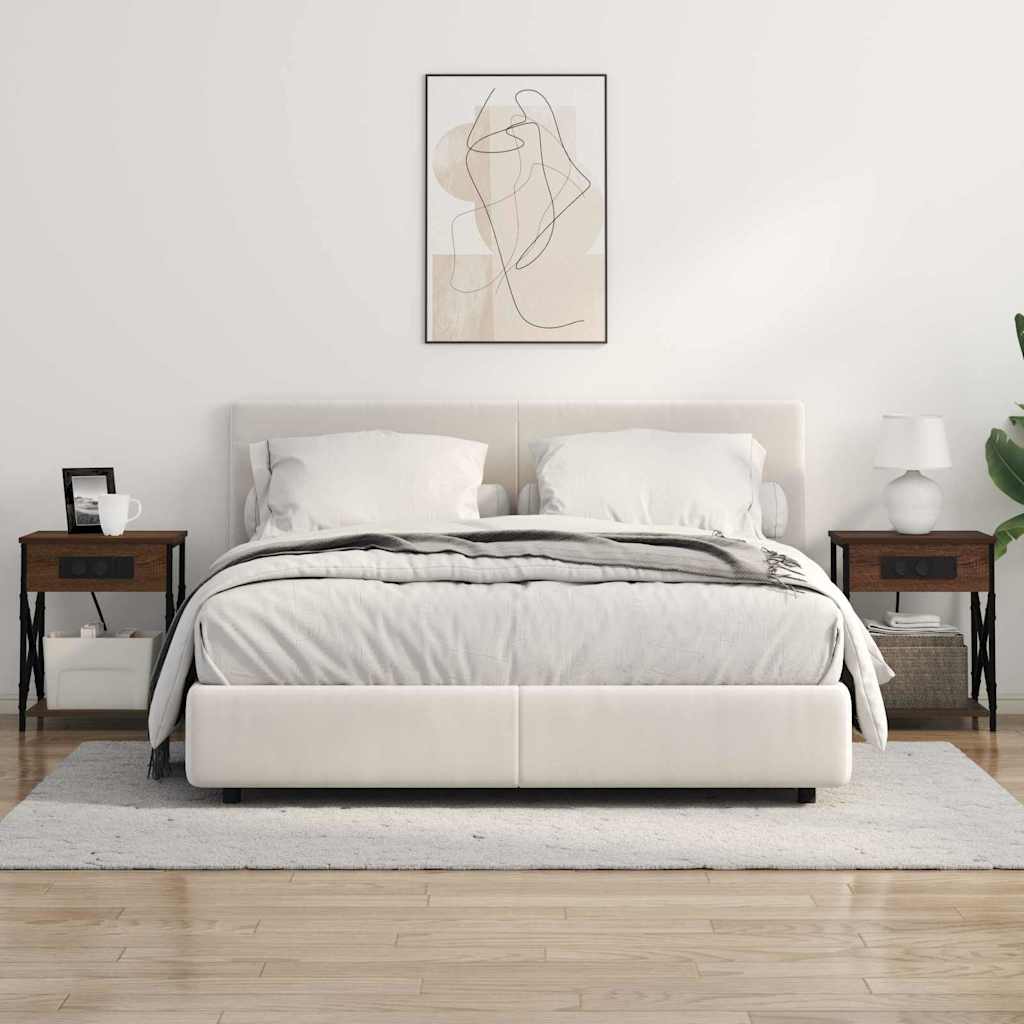 Nattbordskap 2 pcs Brun Eik 41 x 31 x 51 cm Konstruert tre
