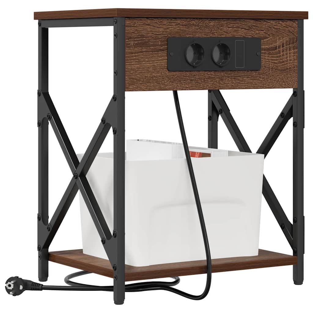 Nattbordskap 2 pcs Brun Eik 41 x 31 x 51 cm Konstruert tre