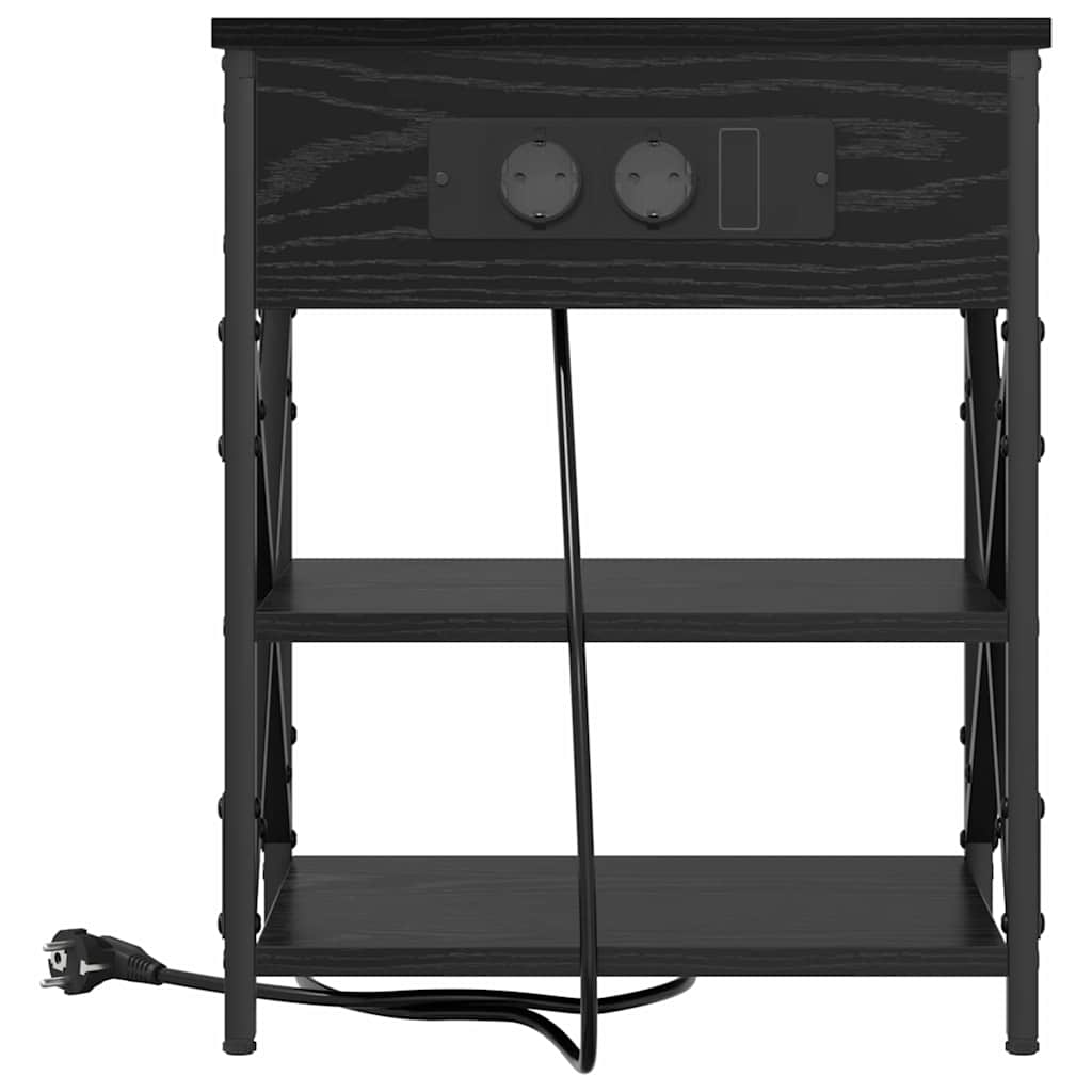 Nattbordskap 2 pcs Svart Eik 41 x 31 x 51 cm Konstruert tre