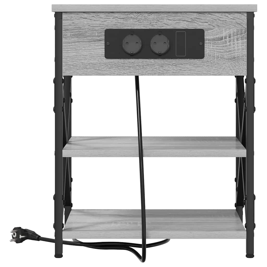 Nattbordskap 2 pcs Grå Sonoma 41 x 31 x 51 cm Konstruert tre