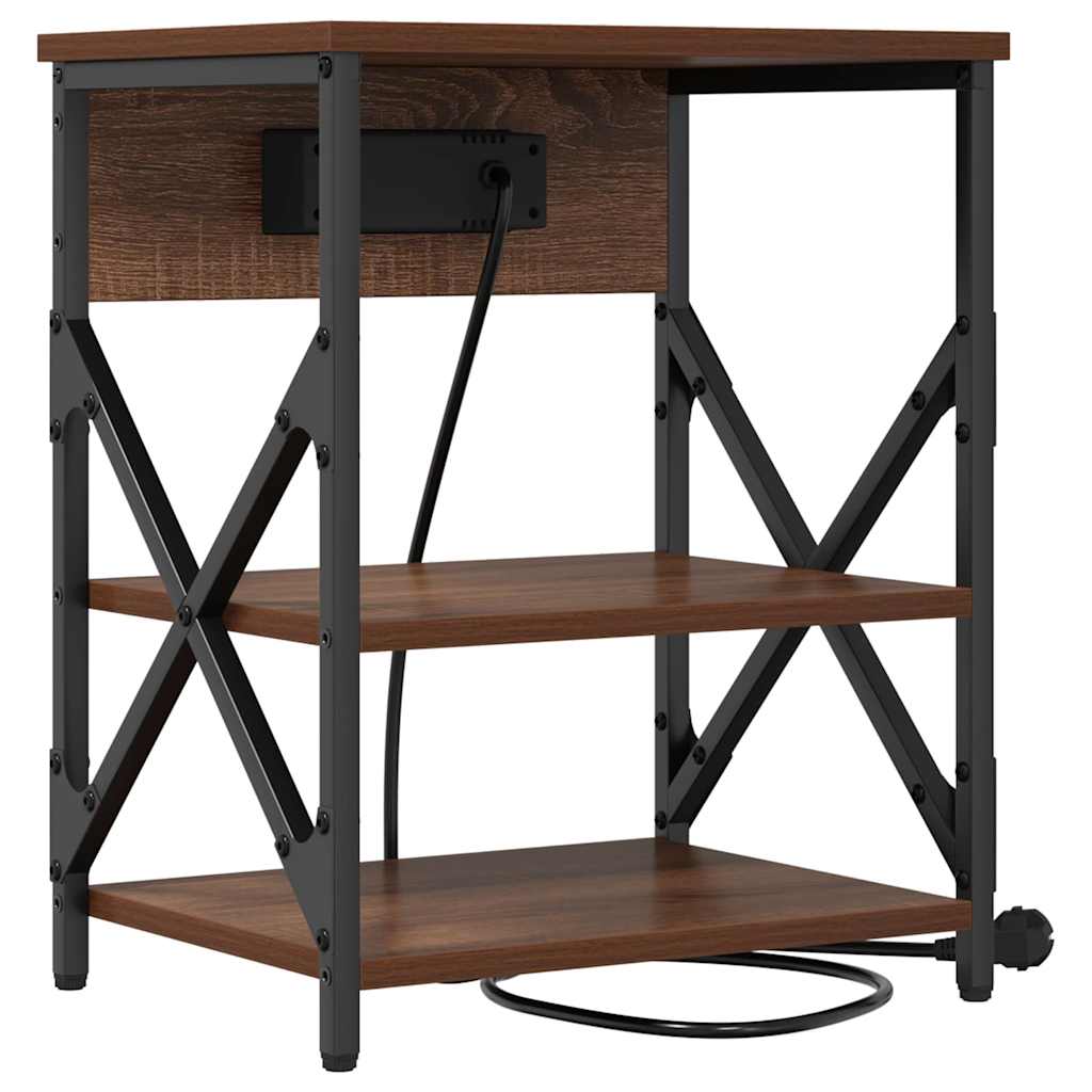 Nattbordskap 2 pcs Brun Eik 41 x 31 x 51 cm Konstruert tre