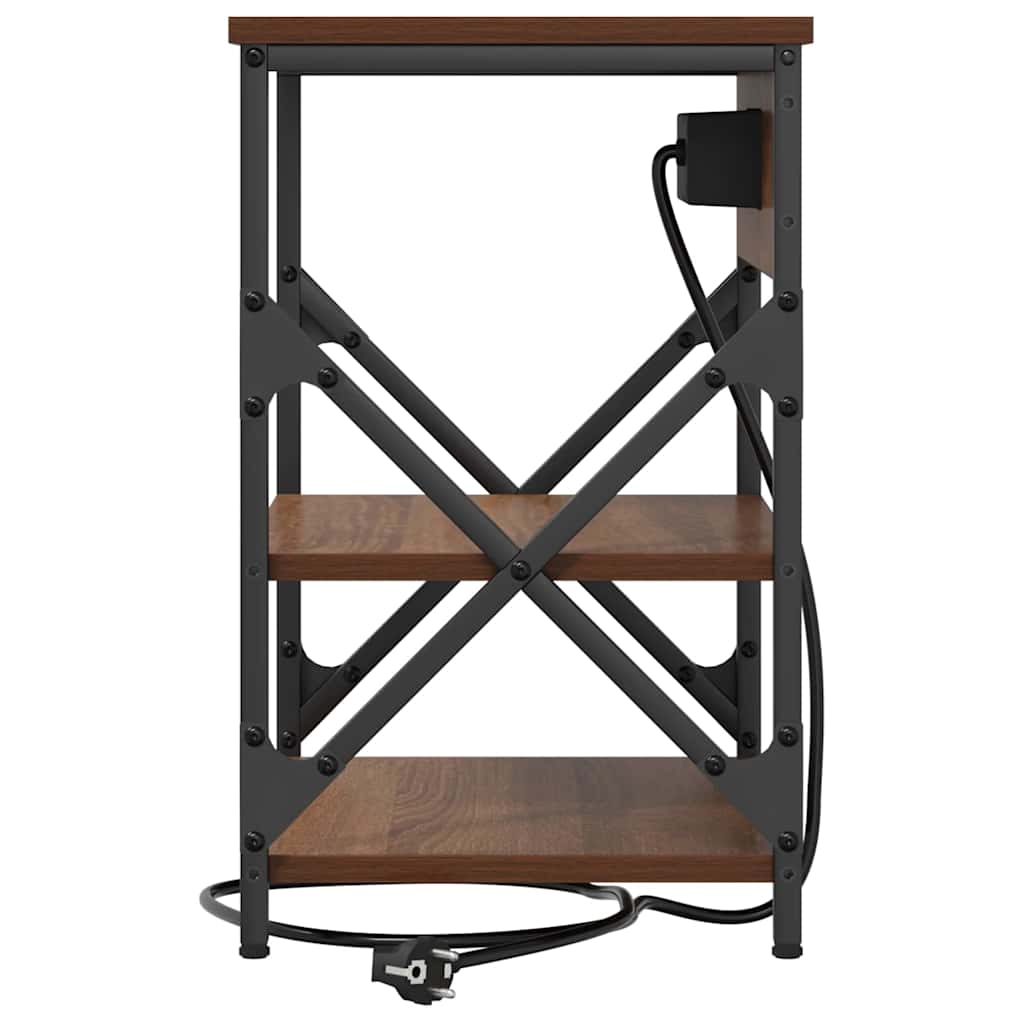 Nattbordskap 2 pcs Brun Eik 41 x 31 x 51 cm Konstruert tre