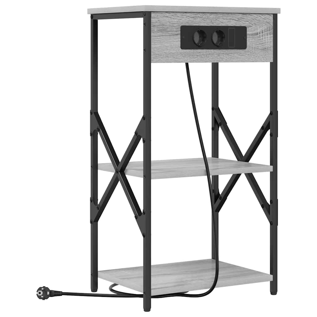 Nattbordskap 2 pcs Grå Sonoma 41 x 31 x 76 cm Konstruert tre