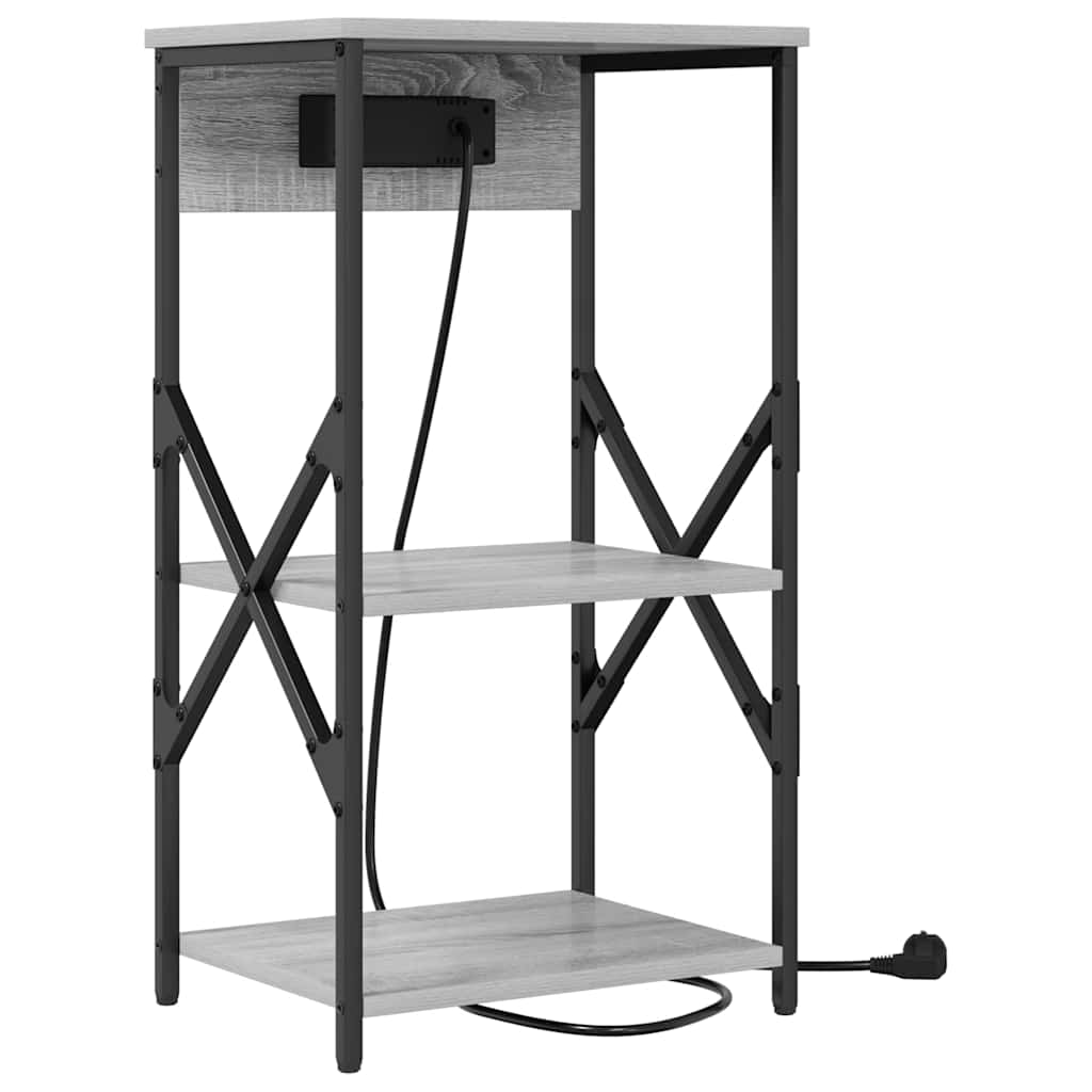 Nattbordskap 2 pcs Grå Sonoma 41 x 31 x 76 cm Konstruert tre