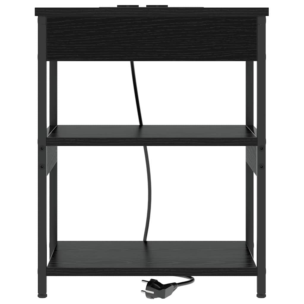 Nattbordskap Svart Eik 41 x 31 x 51 cm Konstruert tre
