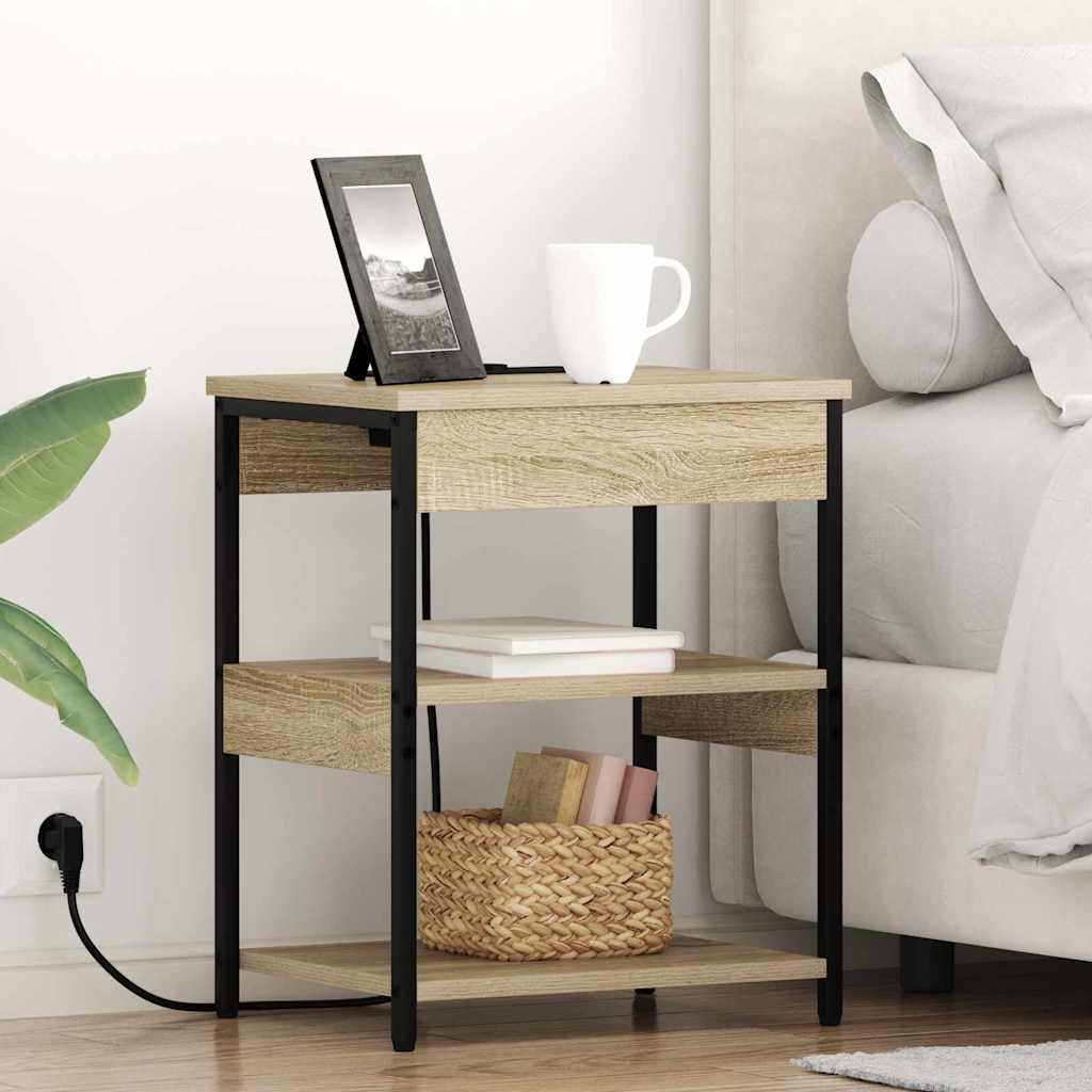 Nattbordskap 2 pcs Sonoma eik 41 x 31 x 51 cm Konstruert tre