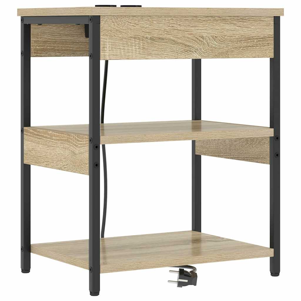 Nattbordskap 2 pcs Sonoma eik 41 x 31 x 51 cm Konstruert tre