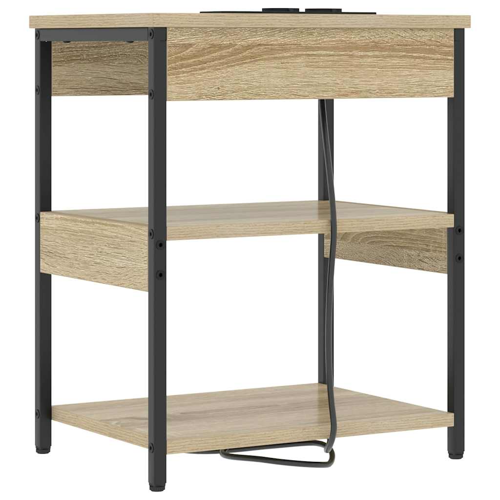 Nattbordskap 2 pcs Sonoma eik 41 x 31 x 51 cm Konstruert tre