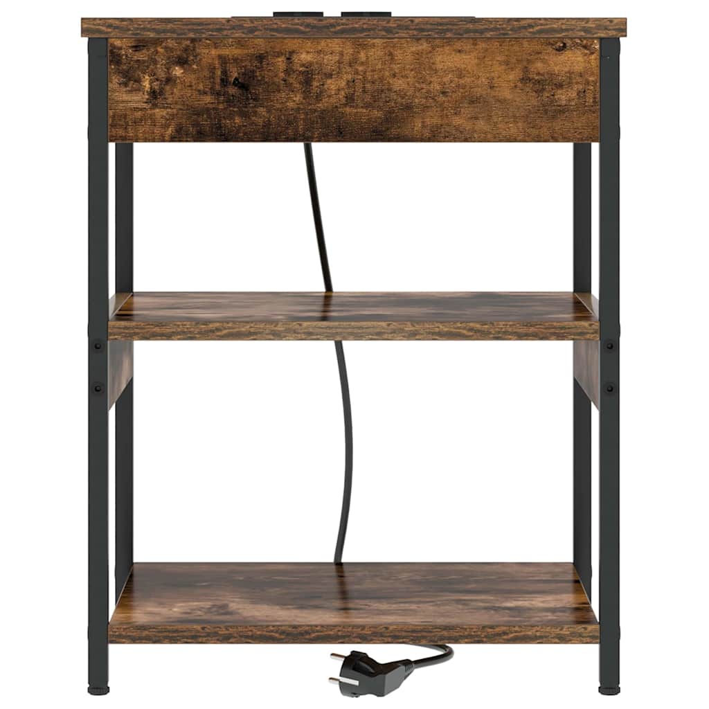 Nattbordskap Røkt eik Konstruert tre