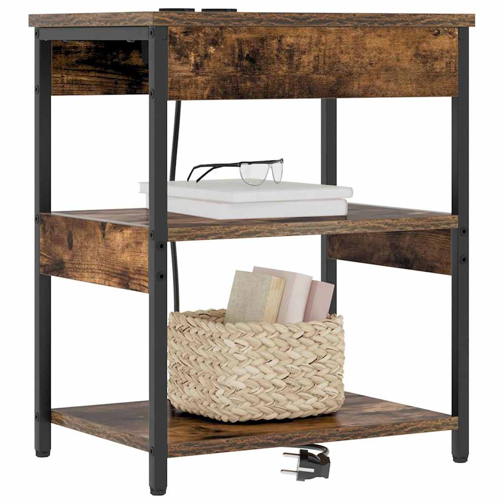 Nattbordskap Røkt eik Konstruert tre