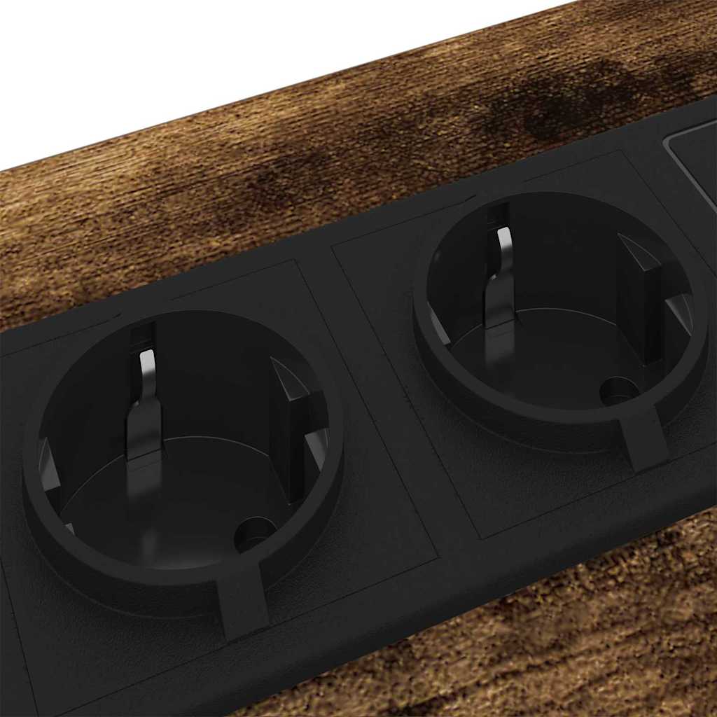 Nattbordskap 2 pcs Røkt eik Konstruert tre