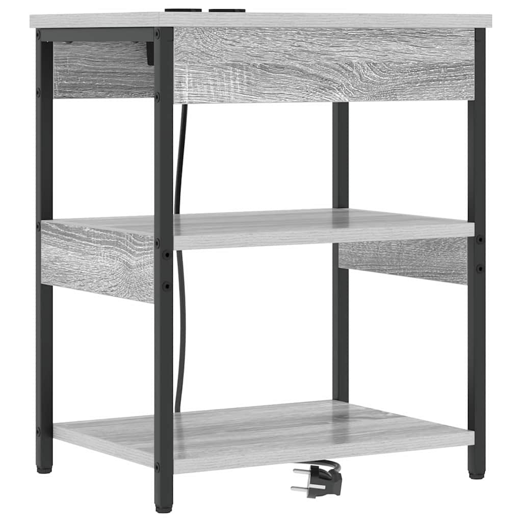Nattbordskap 2 pcs Grå Sonoma 41 x 31 x 51 cm Konstruert tre