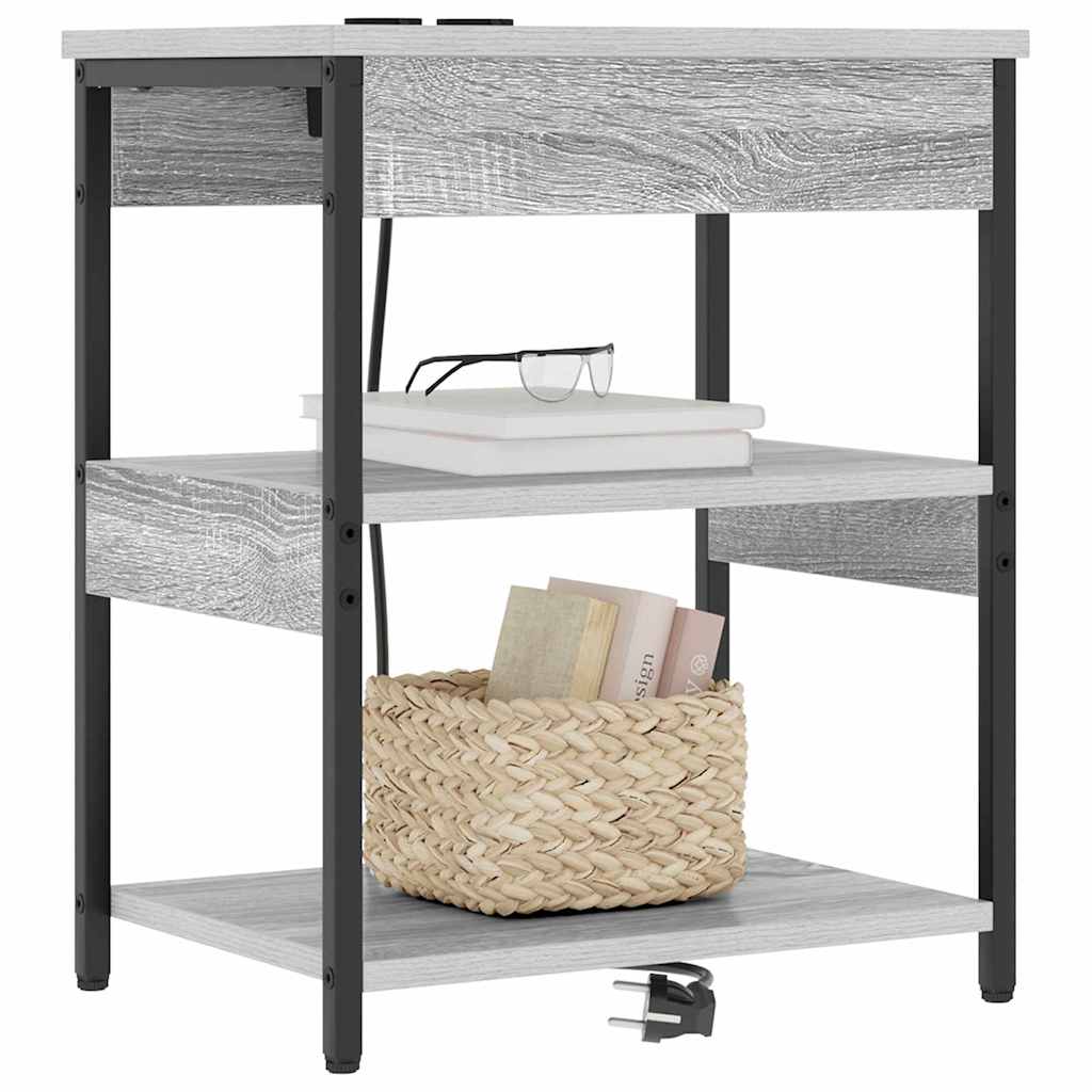 Nattbordskap 2 pcs Grå Sonoma 41 x 31 x 51 cm Konstruert tre
