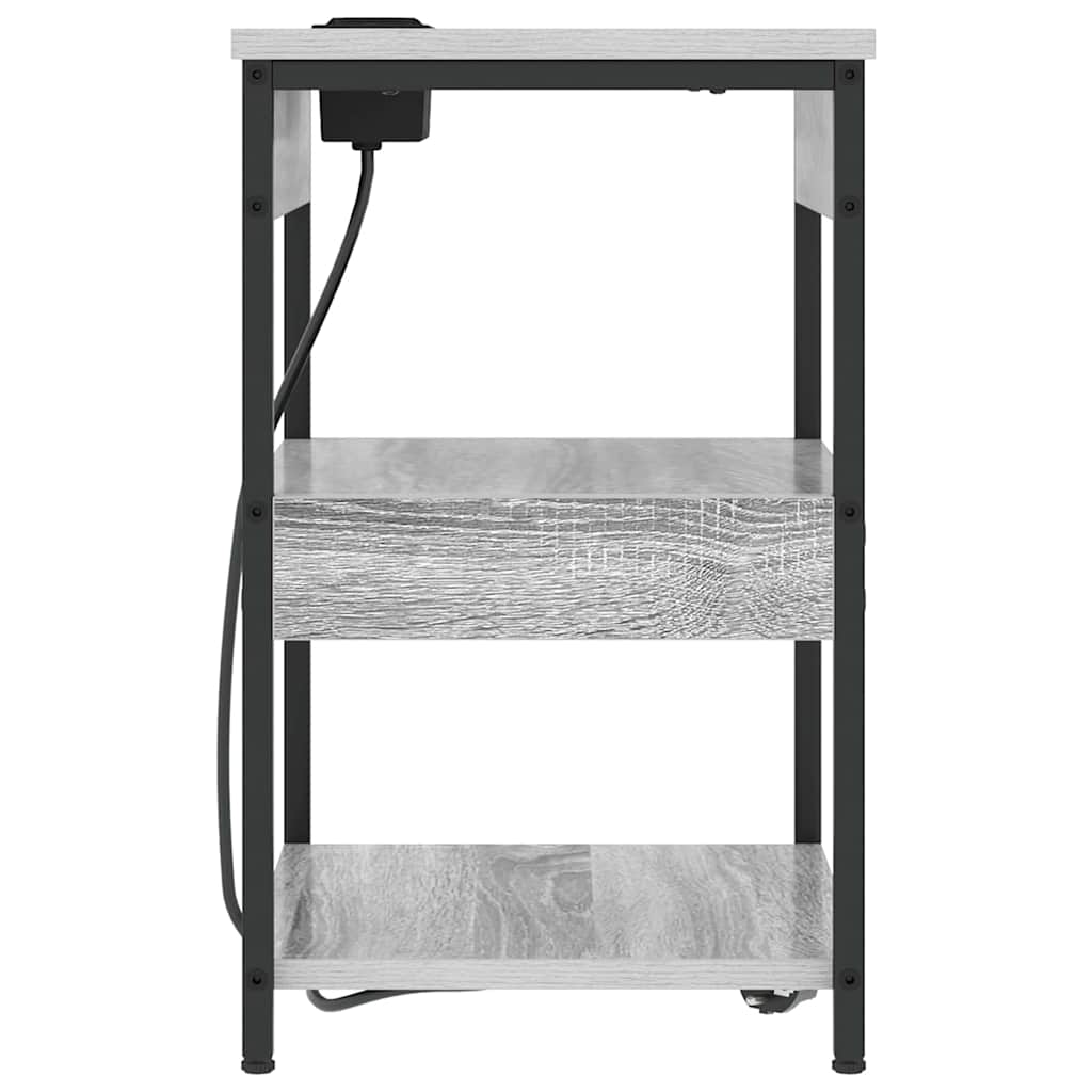 Nattbordskap 2 pcs Grå Sonoma 41 x 31 x 51 cm Konstruert tre