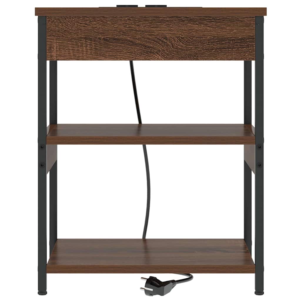 Nattbordskap 2 pcs Brun Eik 41 x 31 x 51 cm Konstruert tre