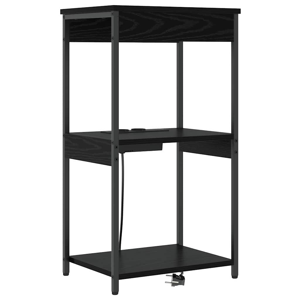 Nattbordskap med hylle Svart Eik 41 x 31 x 76 cm Konstruert tre