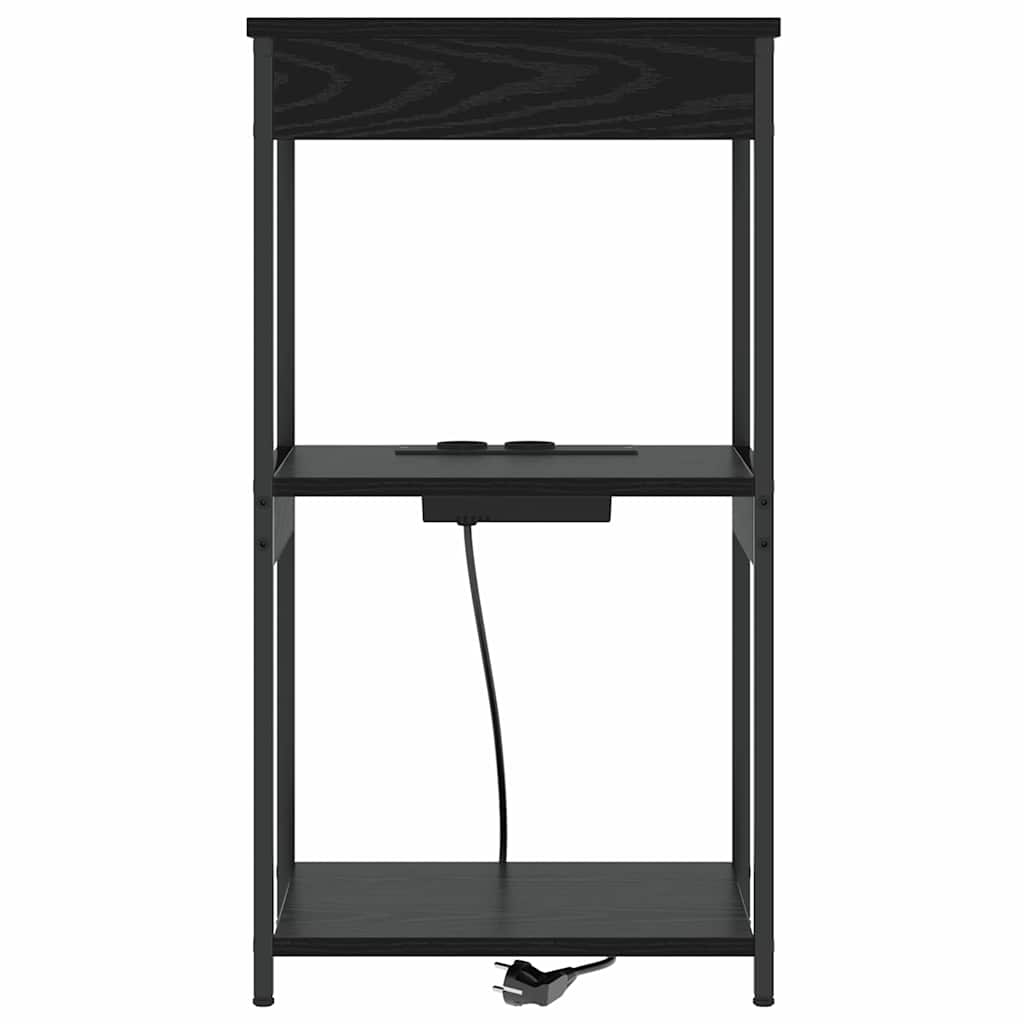 Nattbordskap med hylle Svart Eik 41 x 31 x 76 cm Konstruert tre