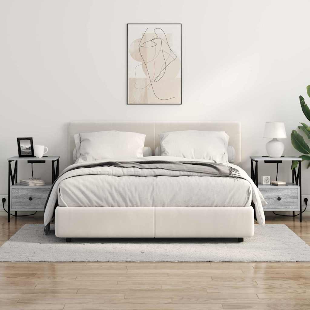 Nattbordskap Grå sonoma 41.5 x 40.5 x 55 cm Konstruert tre