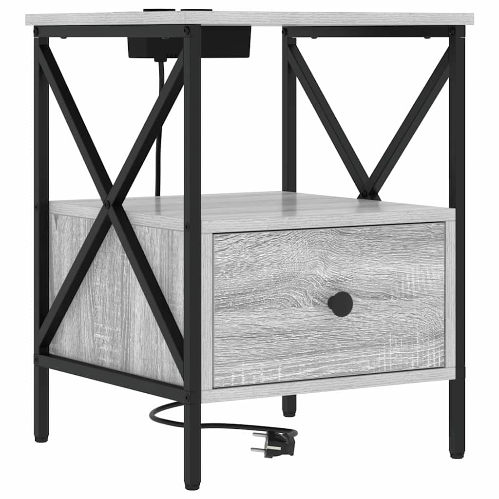 Nattbordskap Grå Sonoma 41,5 x 40,5 x 55 cm Konstruert tre