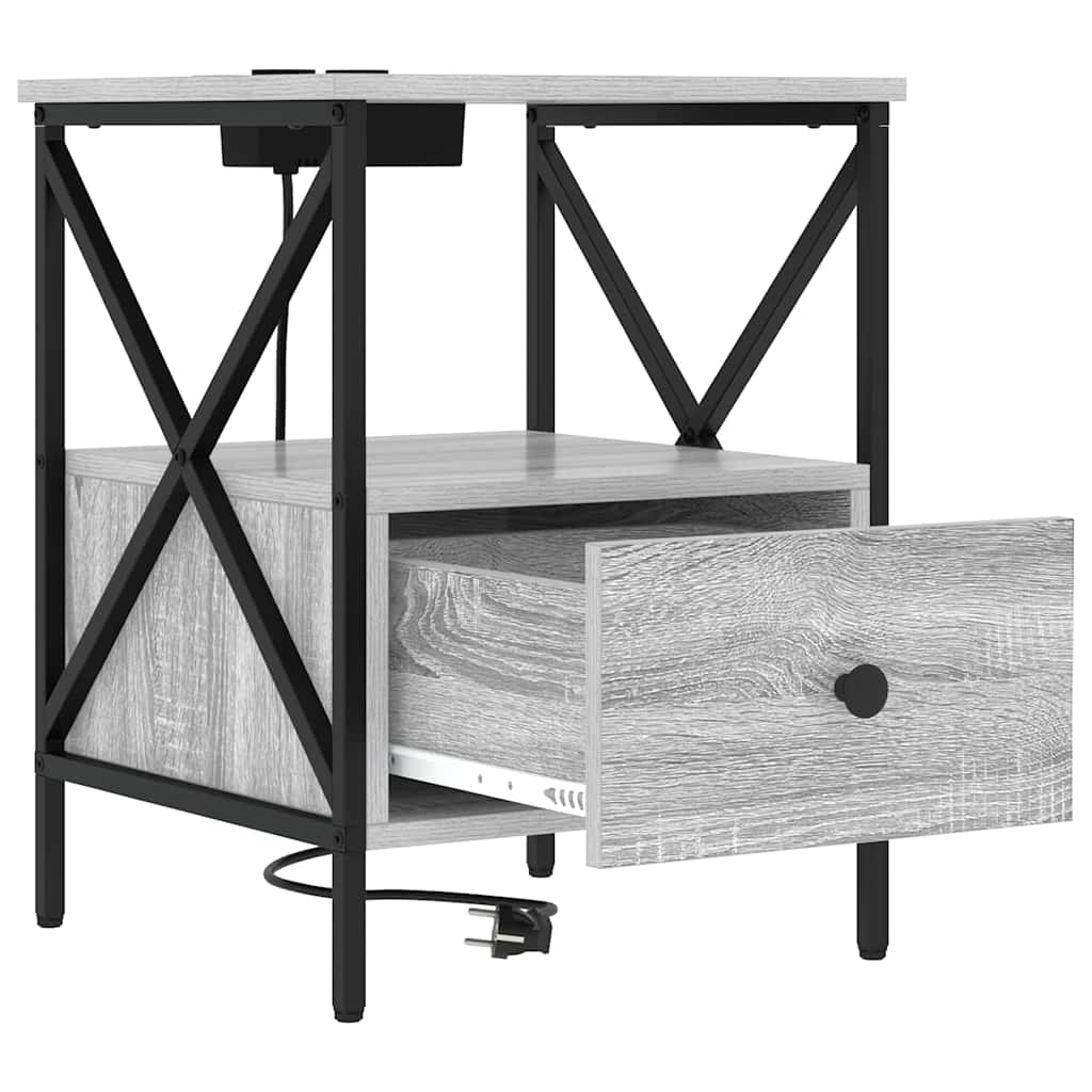 Nattbordskap Grå Sonoma 41,5 x 40,5 x 55 cm Konstruert tre