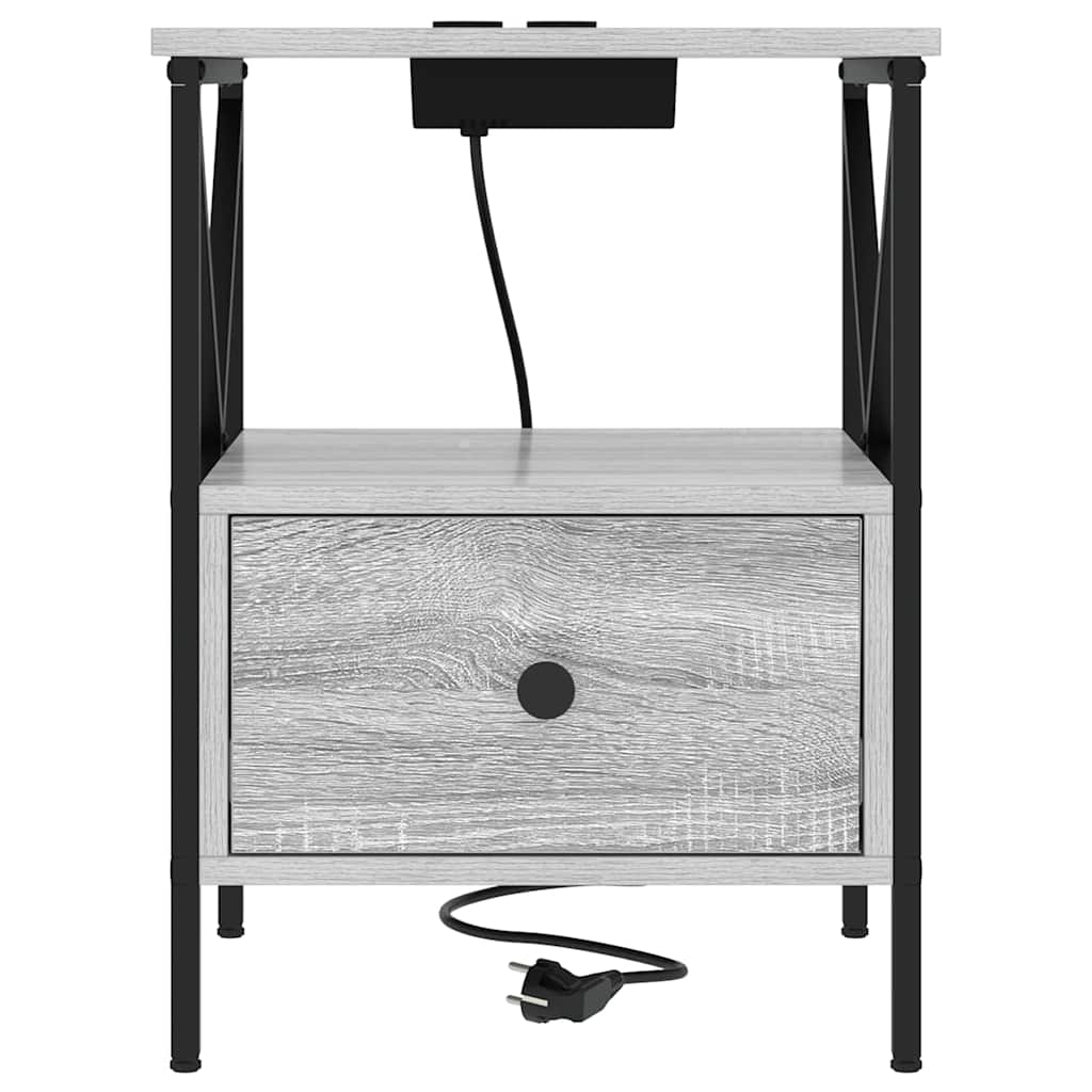 Nattbordskap Grå sonoma 41.5 x 40.5 x 55 cm Konstruert tre