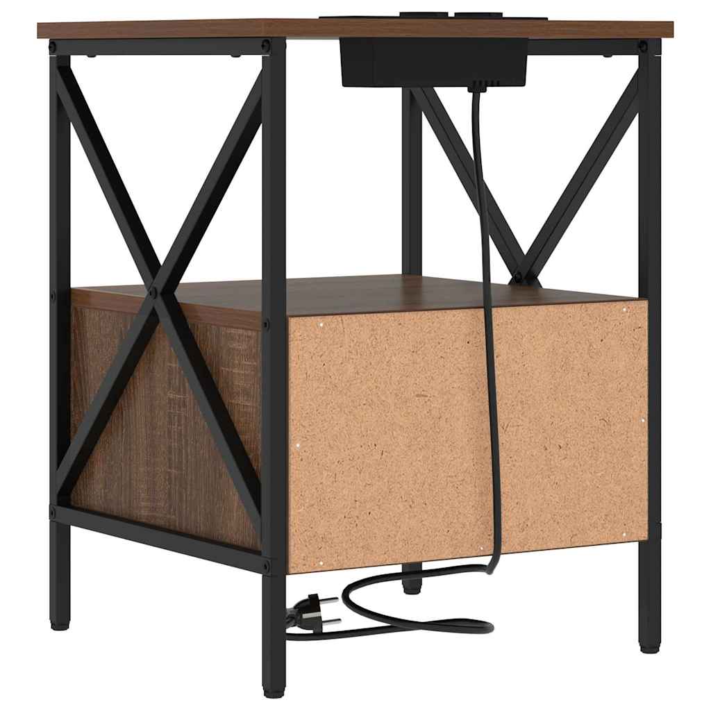 Nattbordskap Brun Eik 41,5 x 40,5 x 55 cm Konstruert tre
