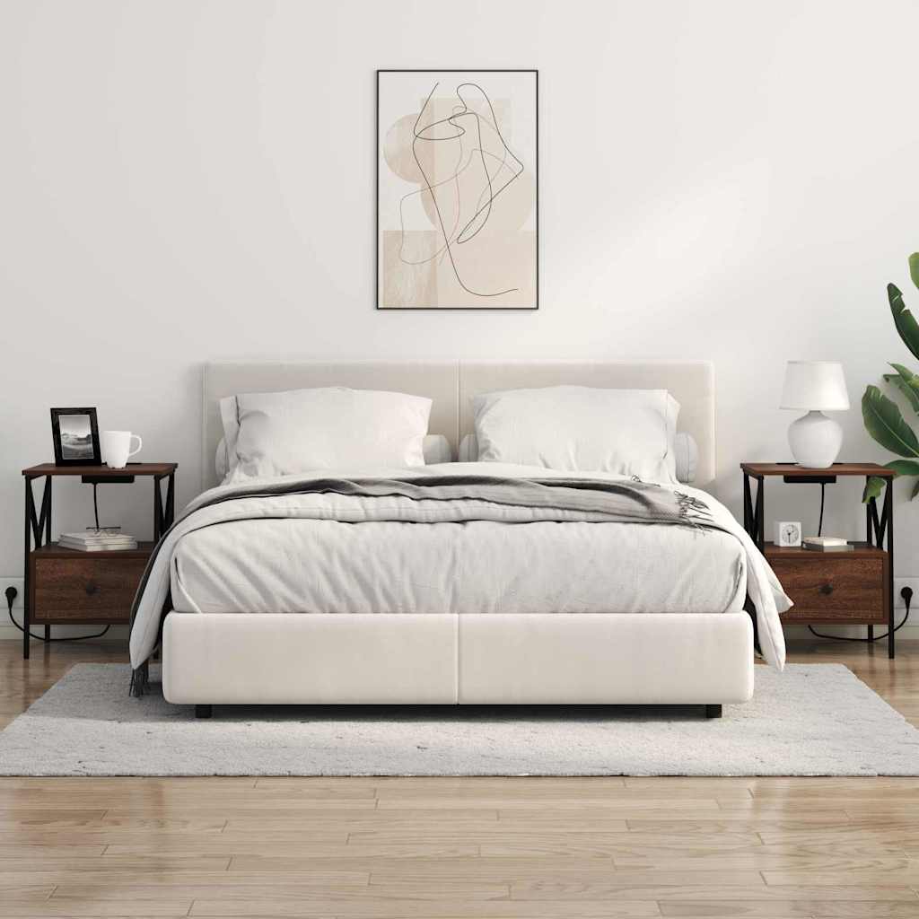 Nattbordskap brun eik 41.5 x 40.5 x 55 cm Konstruert tre