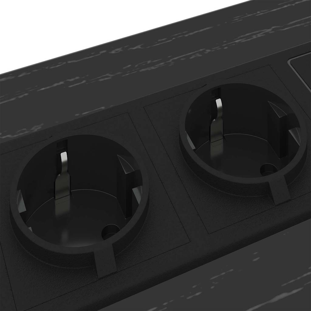 Nattbord med ladestasjon med skuff Svart eik Konstruert tre