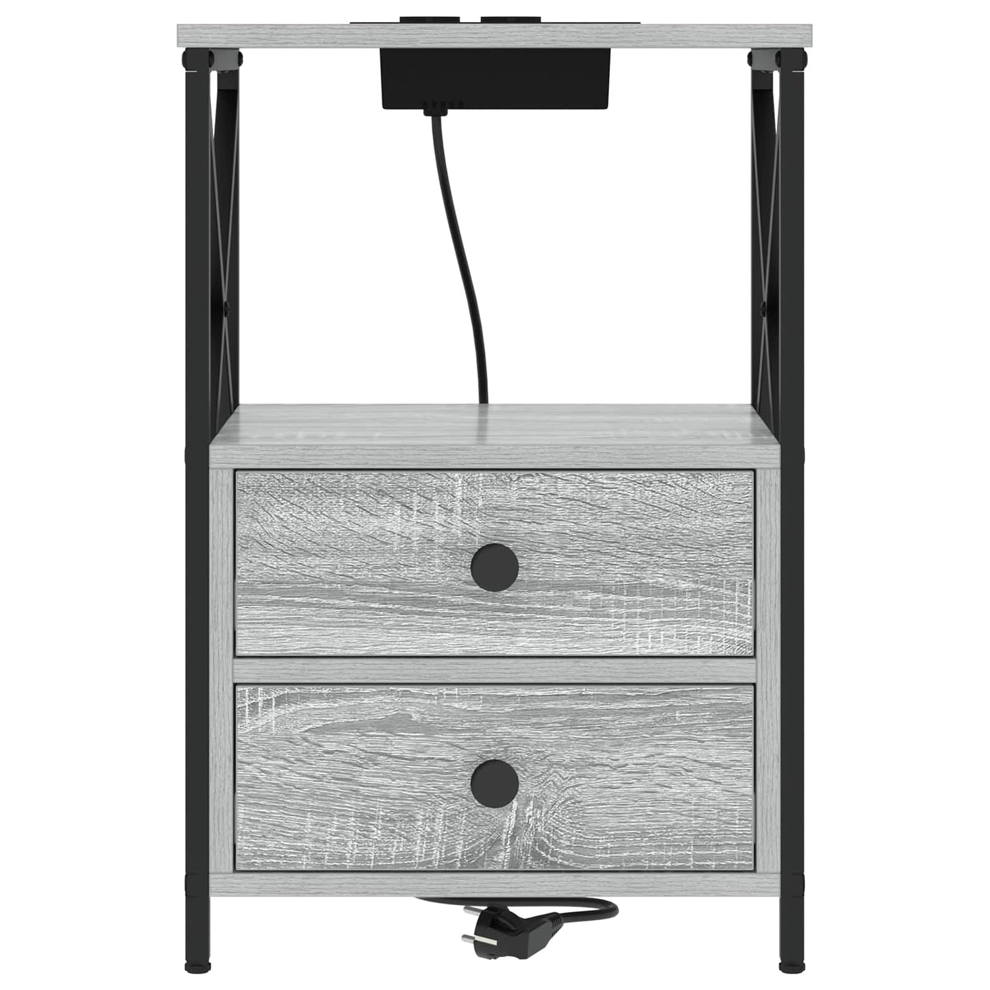Nattbordskap 2 pcs Grå Sonoma 40 x 31 x 60 cm Konstruert tre