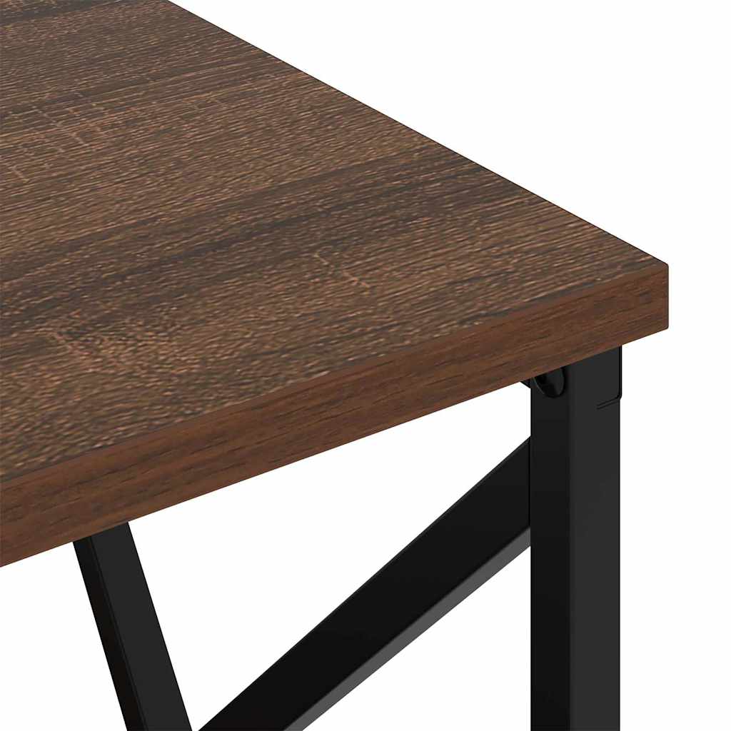 Nattbord med ladestasjon med skuff brun eik Konstruert tre