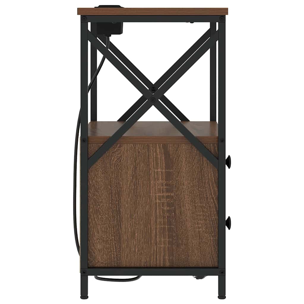 Nattbordskap 2 pcs Brun Eik 40 x 31 x 60 cm Konstruert tre