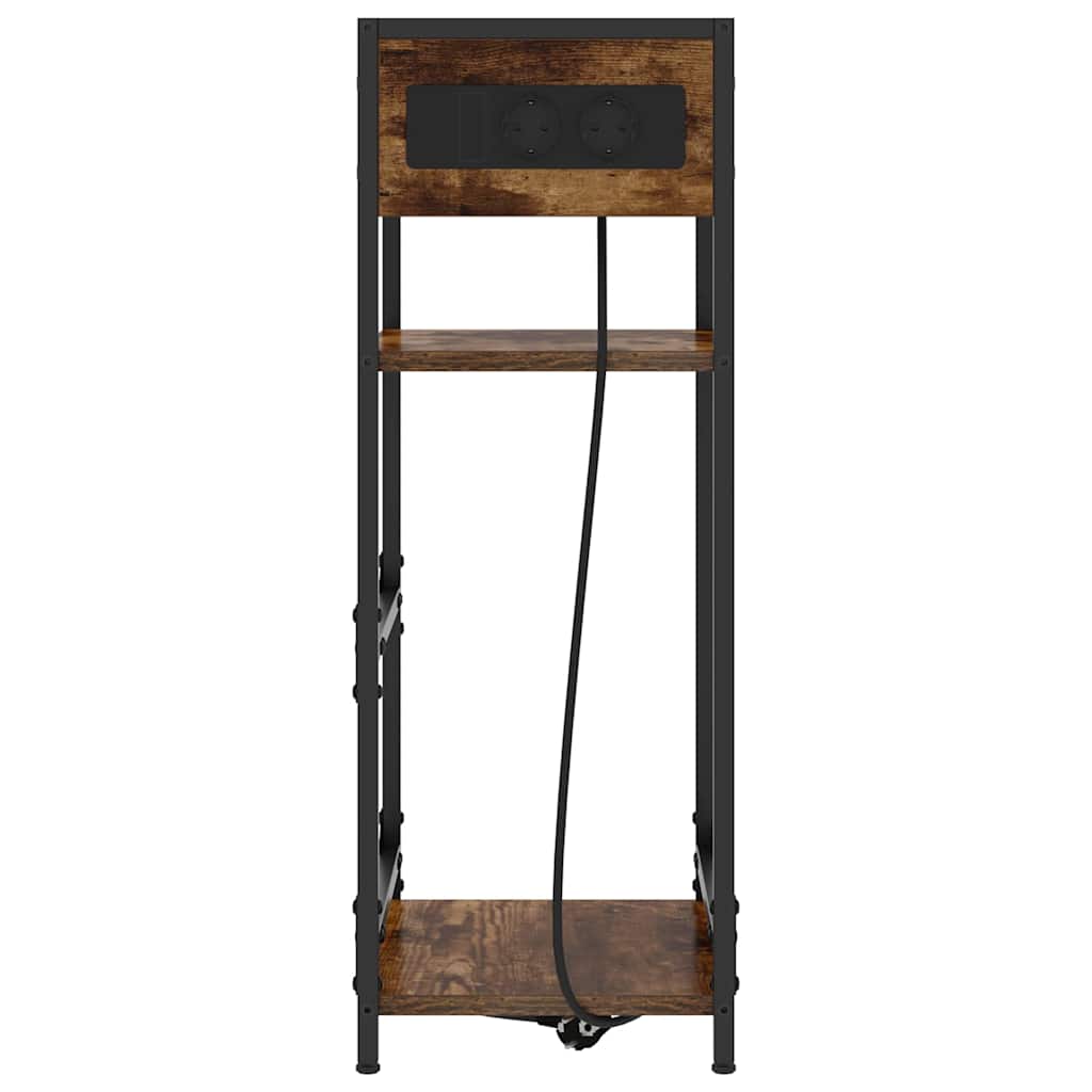 Nattbordskap med skuff Røkt eik 40 x 27 x 76 cm Konstruert tre