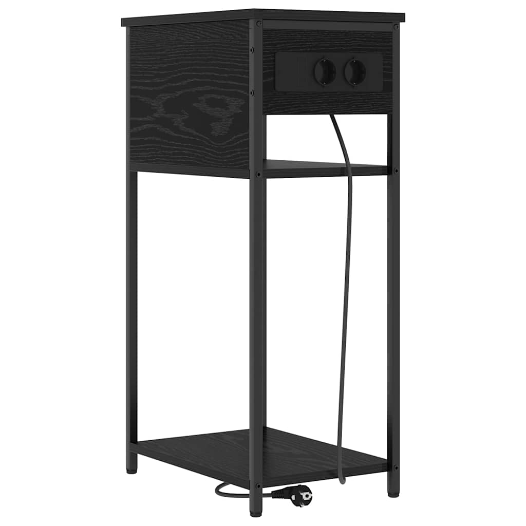 Nattbordskap Svart Eik 41 x 28 x 76 cm Konstruert tre
