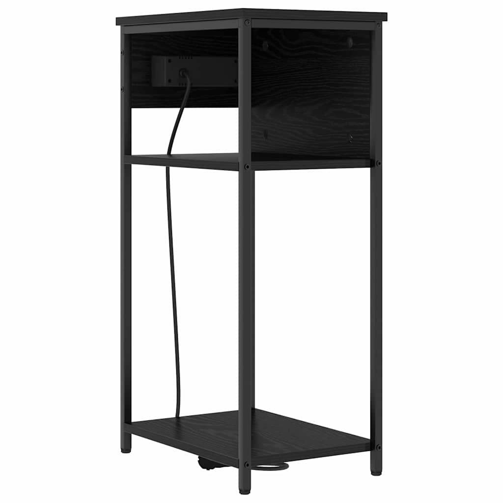 Nattbordskap Svart Eik 41 x 28 x 76 cm Konstruert tre