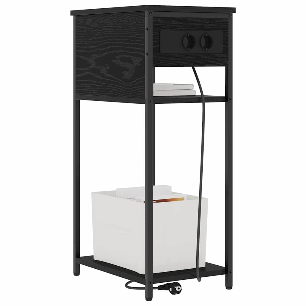 Nattbordskap Svart Eik 41 x 28 x 76 cm Konstruert tre