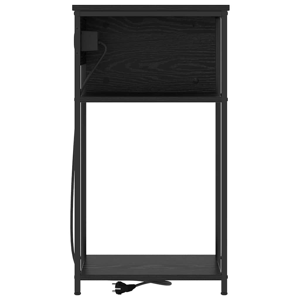 Nattbordskap Svart Eik 41 x 28 x 76 cm Konstruert tre