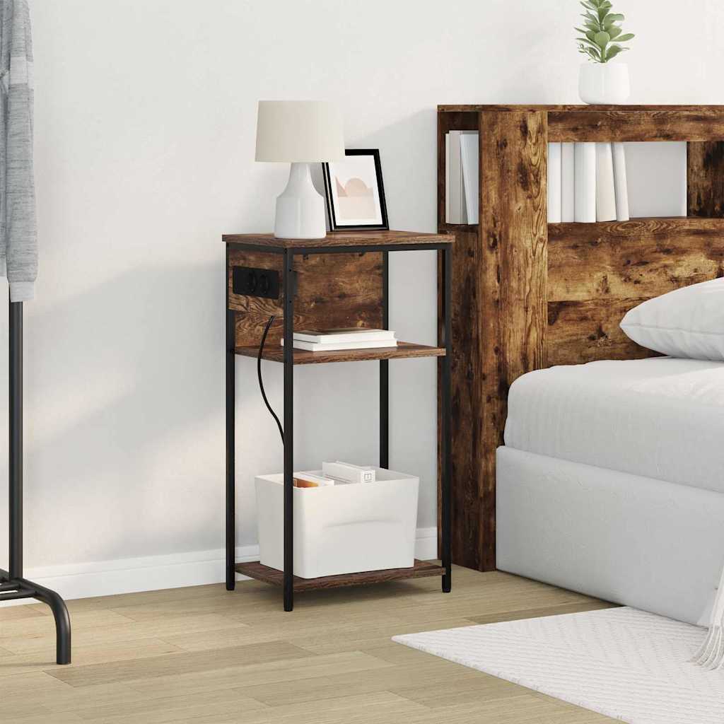 Nattbordskap Røkt eik 41 x 28 x 76 cm Konstruert tre