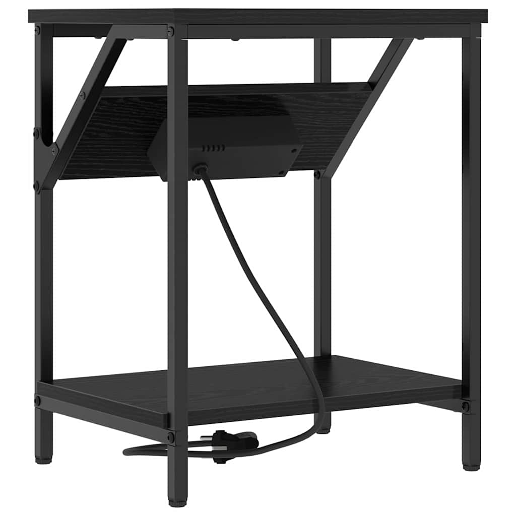Nattbordskap Svart Eik 38 x 30 x 48 cm Konstruert tre