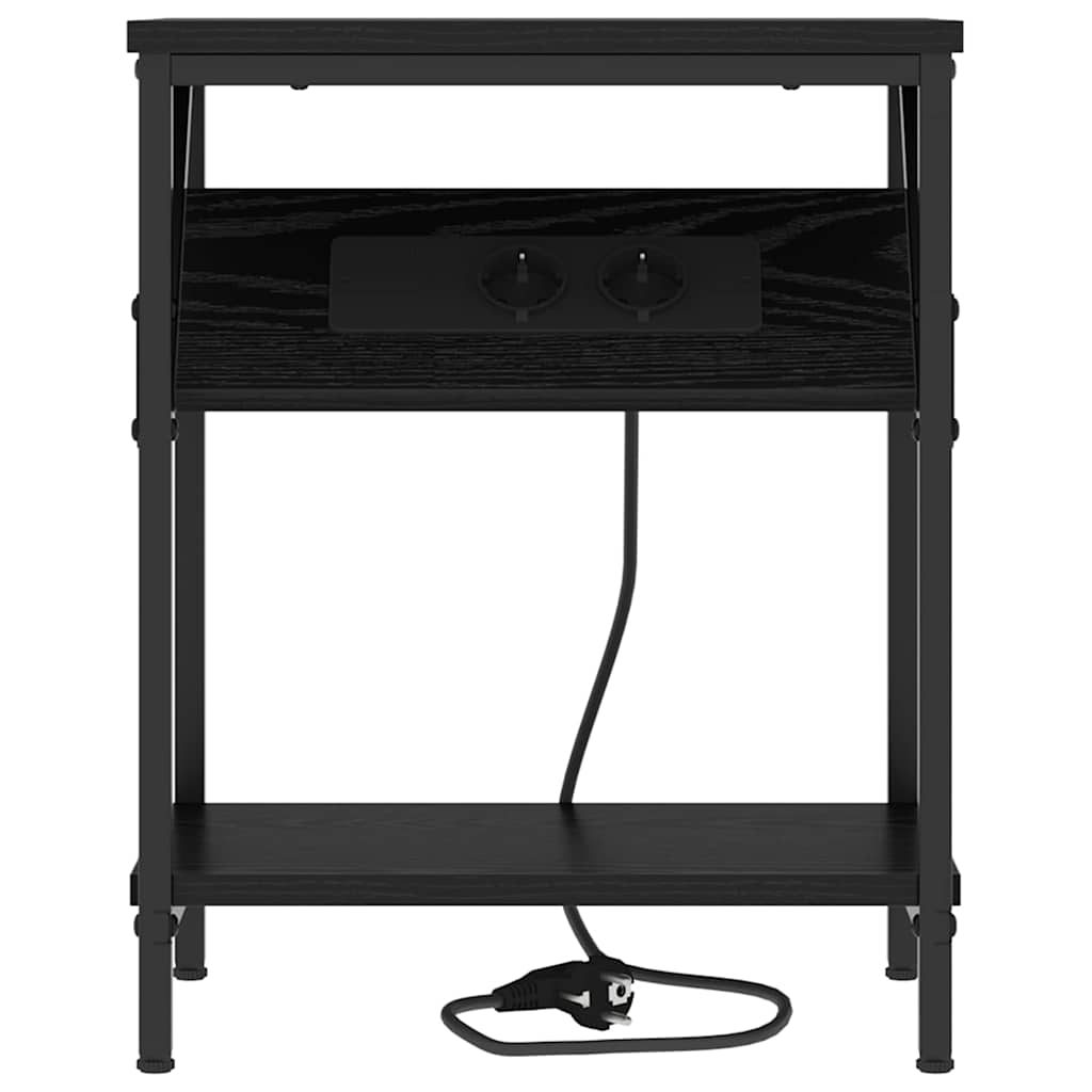 Nattbordskap 2 pcs Svart Eik 38 x 30 x 48 cm Konstruert tre