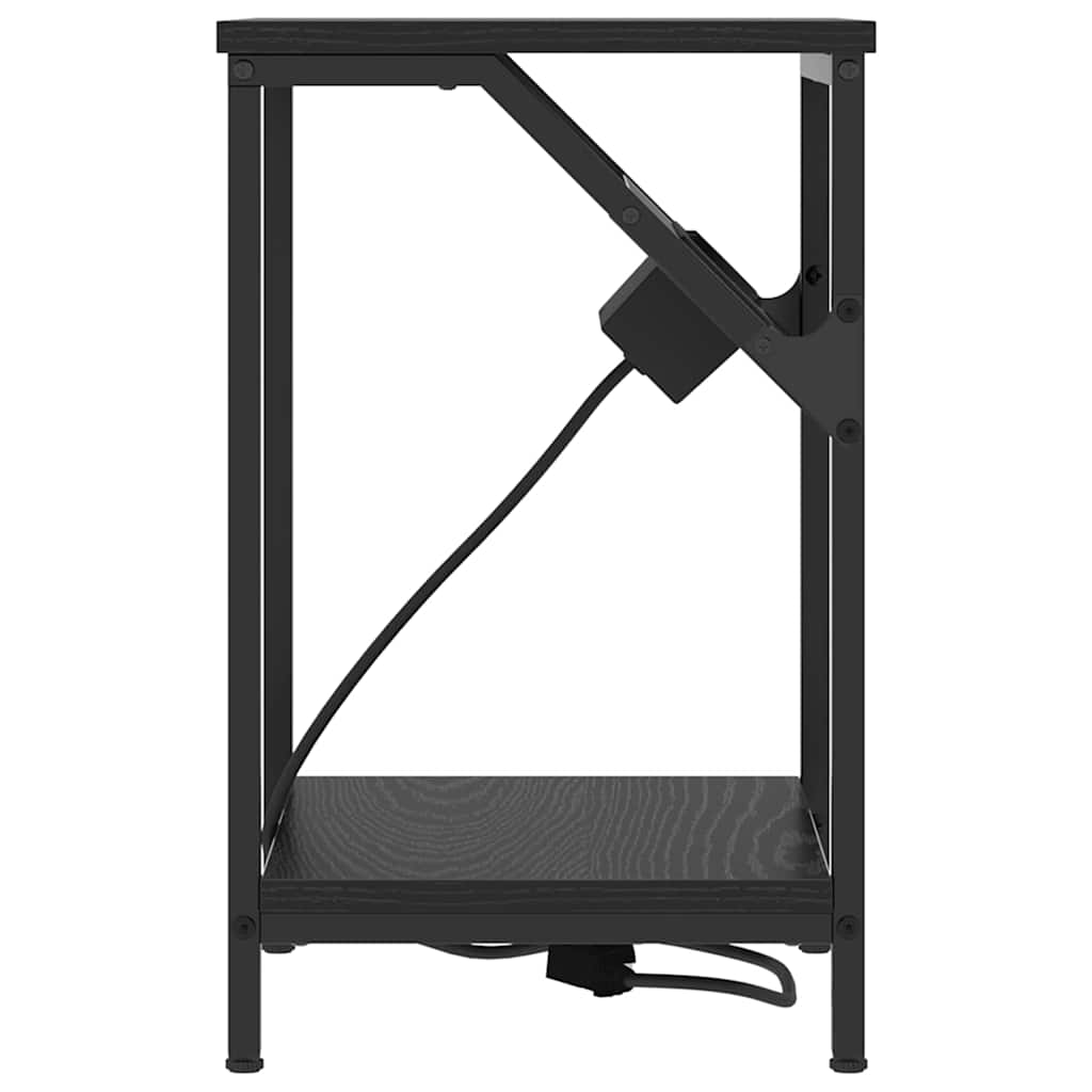 Nattbordskap 2 pcs Svart Eik 38 x 30 x 48 cm Konstruert tre