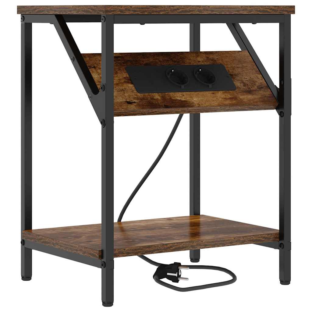 Nattbordskap Røkt eik 38 x 30 x 48 cm Konstruert tre