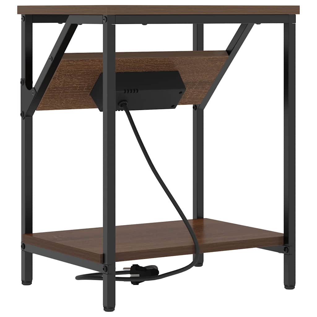 Nattbord brun eik 38 x 30 x 48 cm Konstruert tre