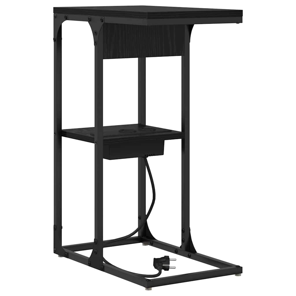 Nattbord Svart eik 41.5 x 26 x 60.5 cm Konstruert tre