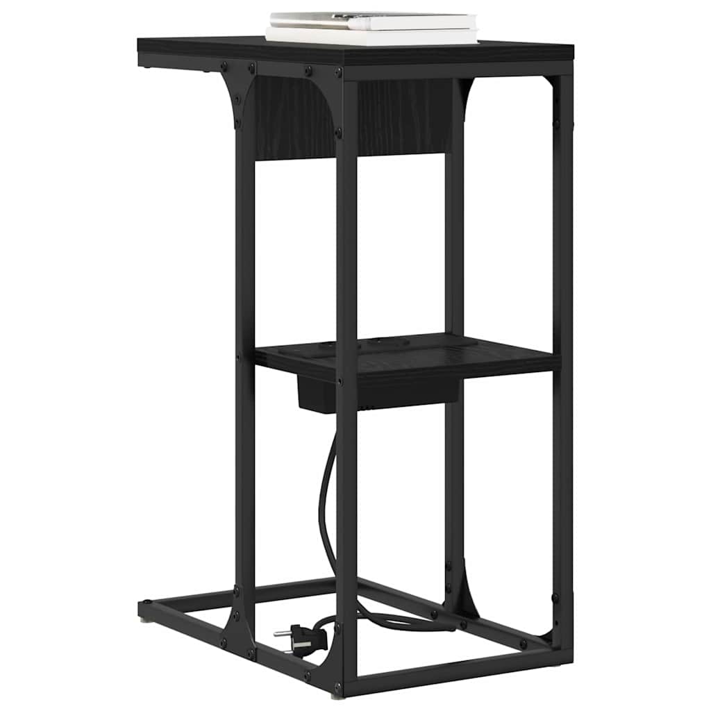 Nattbordskap Svart Eik 41,5 x 26 x 60,5 cm Konstruert tre