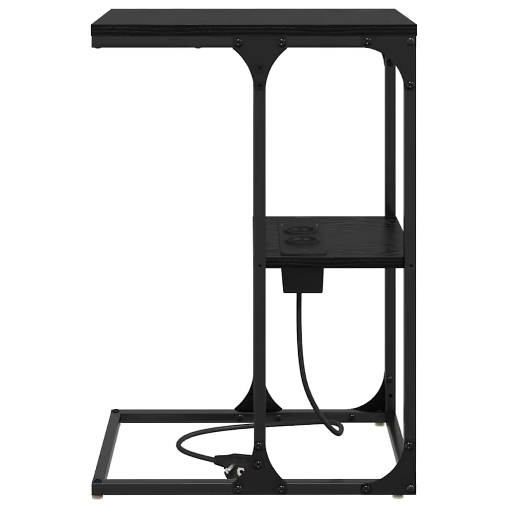 Nattbord Svart eik 41.5 x 26 x 60.5 cm Konstruert tre