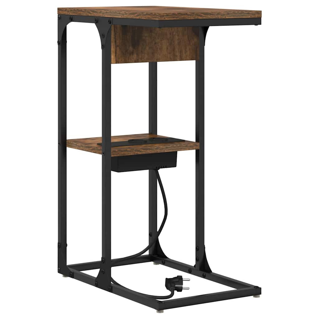 Nattbord Røkt eik 41.5 x 26 x 60.5 cm Konstruert tre